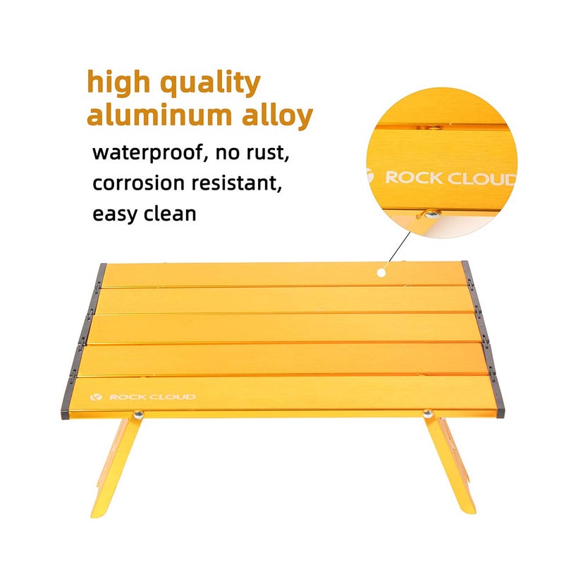 ROCK CLOUD Folding Beach Table Aluminum Portable Camping Table Ultralight, Black - Image 4